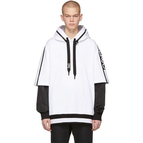 dolce gabbana hoodie white and black|d&g hoodie.